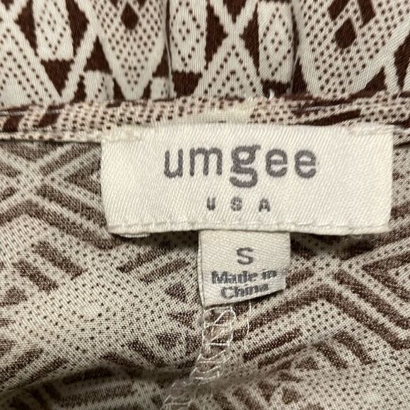 Umgee Boho Abstract Print Dress Tunic Brown Size Small - Picture 8 of 9